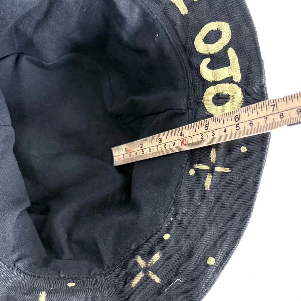 Labios De Ojo Bucket Hat Black Hand Painted Skull Snake Custom Edgy Streetwear